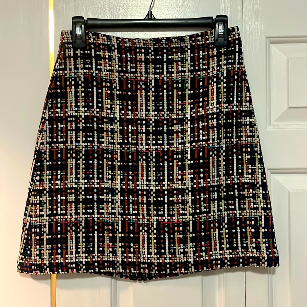 Blue / black / colorful Halogen mini skirt. Size 0. Very lightly worn